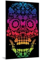 Day of the Dead Sugar Skull Design-lineartestpilot-Mounted Art Print