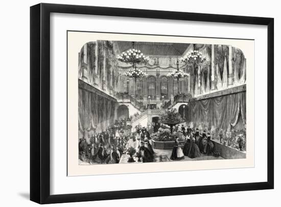 Day Provided by Exhibitors. the Courtyard of the Louvre Transformed for the Buffet. Paris-null-Framed Giclee Print