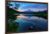 Day's End at Trillium Lake Reflection, Summer Mount Hood Oregon-Vincent James-Framed Photographic Print