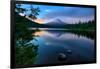 Day's End at Trillium Lake Reflection, Summer Mount Hood Oregon-Vincent James-Framed Photographic Print