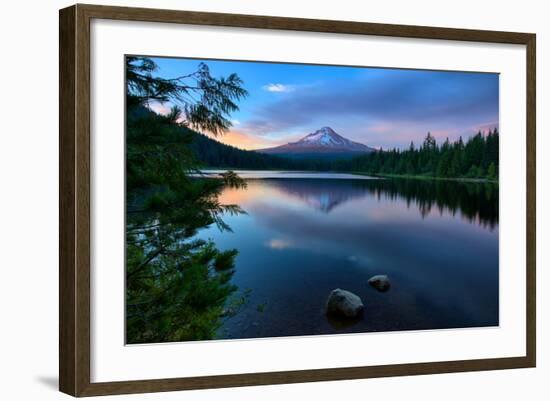 Day's End at Trillium Lake Reflection, Summer Mount Hood Oregon-Vincent James-Framed Photographic Print