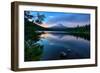 Day's End at Trillium Lake Reflection, Summer Mount Hood Oregon-Vincent James-Framed Premium Photographic Print