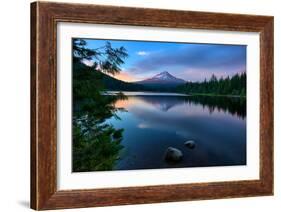 Day's End at Trillium Lake Reflection, Summer Mount Hood Oregon-Vincent James-Framed Photographic Print