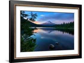 Day's End at Trillium Lake Reflection, Summer Mount Hood Oregon-Vincent James-Framed Photographic Print
