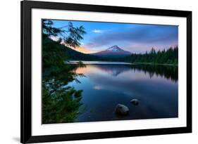 Day's End at Trillium Lake Reflection, Summer Mount Hood Oregon-Vincent James-Framed Photographic Print