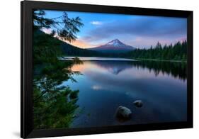 Day's End at Trillium Lake Reflection, Summer Mount Hood Oregon-Vincent James-Framed Photographic Print