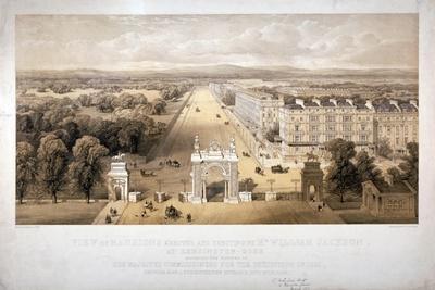 View of Queen's Gate, Hyde Park, Kensington, London, 1857