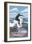 Day Surfer with Inset-Lantern Press-Framed Art Print