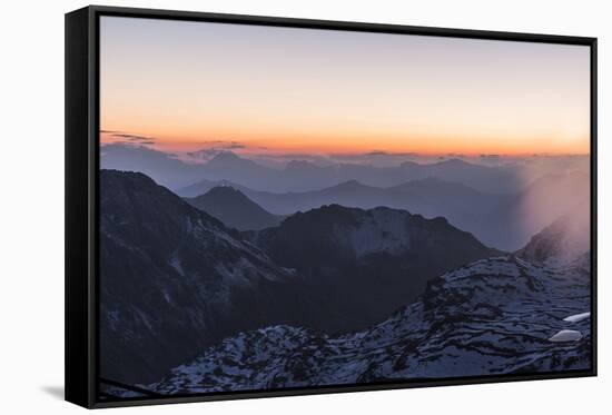 Daybreak on the Rothorn at Lenzerheide-Armin Mathis-Framed Stretched Canvas