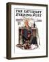 "Daydreaming Accordianist," Saturday Evening Post Cover, March 13, 1926-Eugene Iverd-Framed Giclee Print