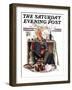 "Daydreaming Accordianist," Saturday Evening Post Cover, March 13, 1926-Eugene Iverd-Framed Premium Giclee Print