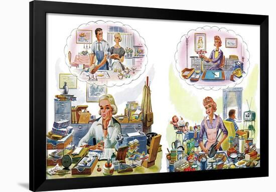 "Daydreaming Women (Gatefold Cover)", September 19, 1959-Constantin Alajalov-Framed Giclee Print