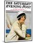 "Daydreams at Sea," Saturday Evening Post Cover, March 20, 1926-Clarence F. Underwood-Mounted Giclee Print