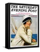 "Daydreams at Sea," Saturday Evening Post Cover, March 20, 1926-Clarence F. Underwood-Framed Stretched Canvas