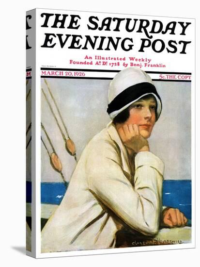 "Daydreams at Sea," Saturday Evening Post Cover, March 20, 1926-Clarence F. Underwood-Stretched Canvas