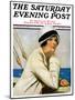 "Daydreams at Sea," Saturday Evening Post Cover, March 20, 1926-Clarence F. Underwood-Mounted Giclee Print