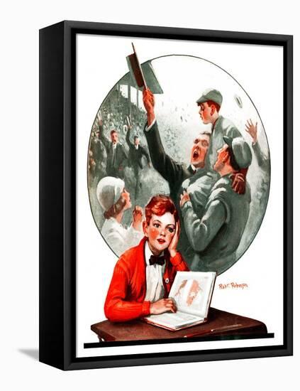 "Daydreams of Baseball,"May 9, 1925-Robert Robinson-Framed Stretched Canvas