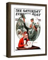 "Daydreams of Baseball," Saturday Evening Post Cover, May 9, 1925-Robert Robinson-Framed Giclee Print