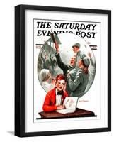 "Daydreams of Baseball," Saturday Evening Post Cover, May 9, 1925-Robert Robinson-Framed Giclee Print