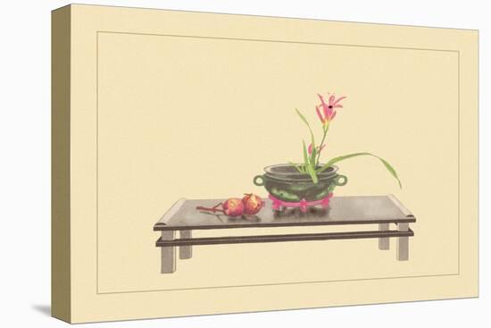 Daylily and Pomegranate-Sofu Teshigahara-Stretched Canvas