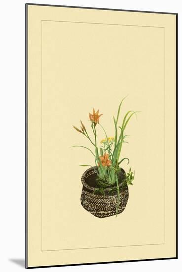 Daylily, Miscanthus, Japanese Glove Flower, and Patria Scabiasaegolia-Sofu Teshigahara-Mounted Art Print