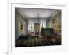 Dayroom with Blue and Yellow Decorated Lozenge Wallpaper, Austria, 19th Century-null-Framed Giclee Print