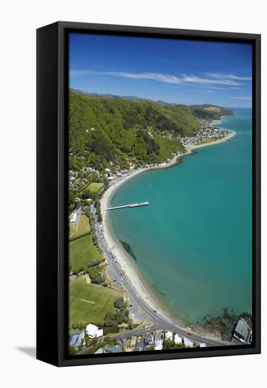 Days Bay, Eastbourne and Wellington Harbour, Wellington, New Zealand-David Wall-Framed Stretched Canvas