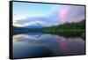 Days End at Trillium Lake, Mount Hood-Vincent James-Framed Stretched Canvas