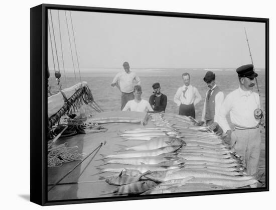 Days Fishing, Palm Beach, Fla.-null-Framed Stretched Canvas