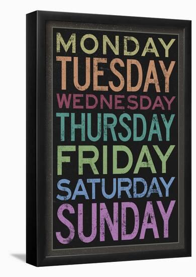 Days of the Week Colorful Text-null-Framed Poster