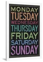 Days of the Week Colorful Text-null-Framed Poster