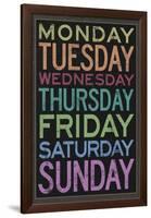 Days of the Week Colorful Text-null-Framed Poster
