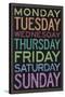 Days of the Week Colorful Text-null-Stretched Canvas