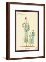 Daytime Dress in Fern with Overcoat-null-Framed Art Print