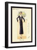 Daytime Dress in Navy-null-Framed Art Print