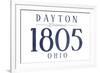Dayton, Ohio - Established Date (Blue)-Lantern Press-Framed Premium Giclee Print