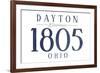 Dayton, Ohio - Established Date (Blue)-Lantern Press-Framed Premium Giclee Print