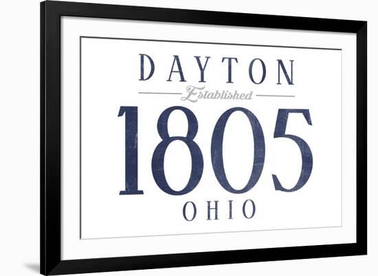 Dayton, Ohio - Established Date (Blue)-Lantern Press-Framed Premium Giclee Print