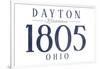 Dayton, Ohio - Established Date (Blue)-Lantern Press-Framed Art Print