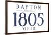 Dayton, Ohio - Established Date (Blue)-Lantern Press-Framed Art Print