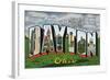 Dayton, Ohio - Large Letter Scenes, Wright Bros. Plane-Lantern Press-Framed Art Print