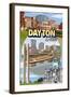 Dayton, Ohio - Montage Scenes-Lantern Press-Framed Art Print