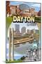 Dayton, Ohio - Montage Scenes-Lantern Press-Mounted Art Print