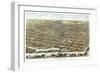 Dayton, Ohio - Panoramic Map-Lantern Press-Framed Art Print