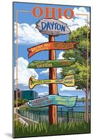 Dayton, Ohio - Signpost Destinations-Lantern Press-Mounted Art Print