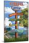 Dayton, Ohio - Signpost Destinations-Lantern Press-Mounted Art Print