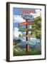 Dayton, Ohio - Signpost Destinations-Lantern Press-Framed Art Print