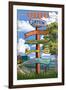 Dayton, Ohio - Signpost Destinations-Lantern Press-Framed Art Print