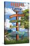 Dayton, Ohio - Signpost Destinations-Lantern Press-Stretched Canvas