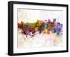 Dayton Skyline in Watercolor Background-paulrommer-Framed Art Print